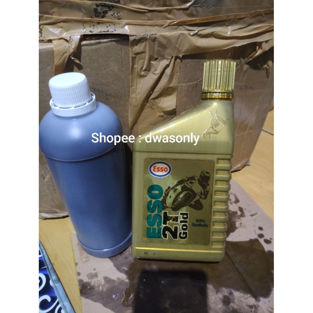 refill ESSO GOLD 100% SYNTHETIC oli samping oil 2t 2tak lawas jadul racing high performance