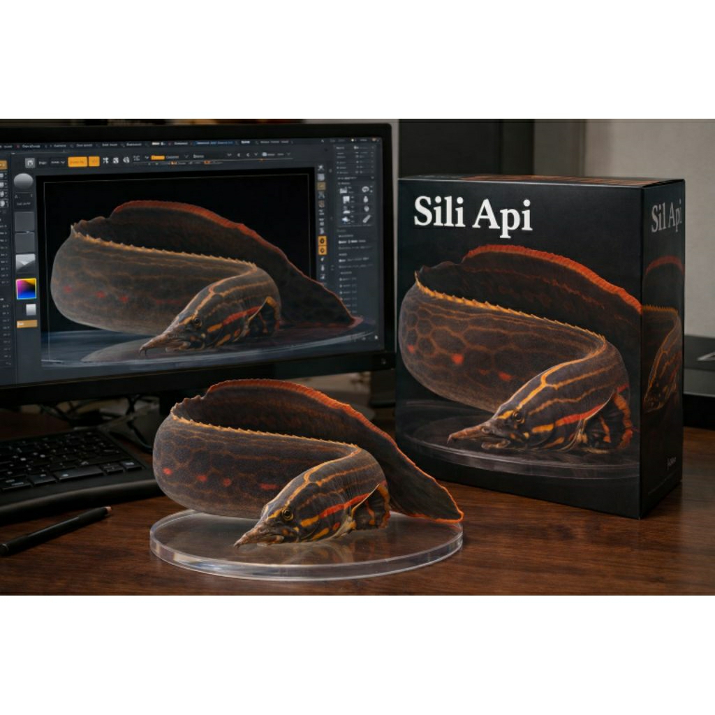 Sili Api / fire eel (Mastacembelus erythrotaenia ) ( Acrion Figure )