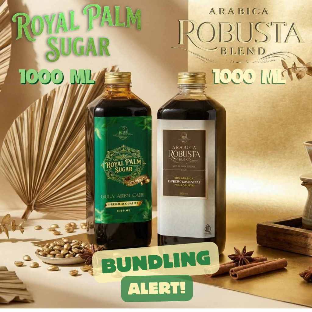 BUNDLING ARABICA ROBUSTA BLEND ESPRESSO CONCENTRATED & ROYAL PLAM SUGAR 1000 ML | Espresso Cair 1000