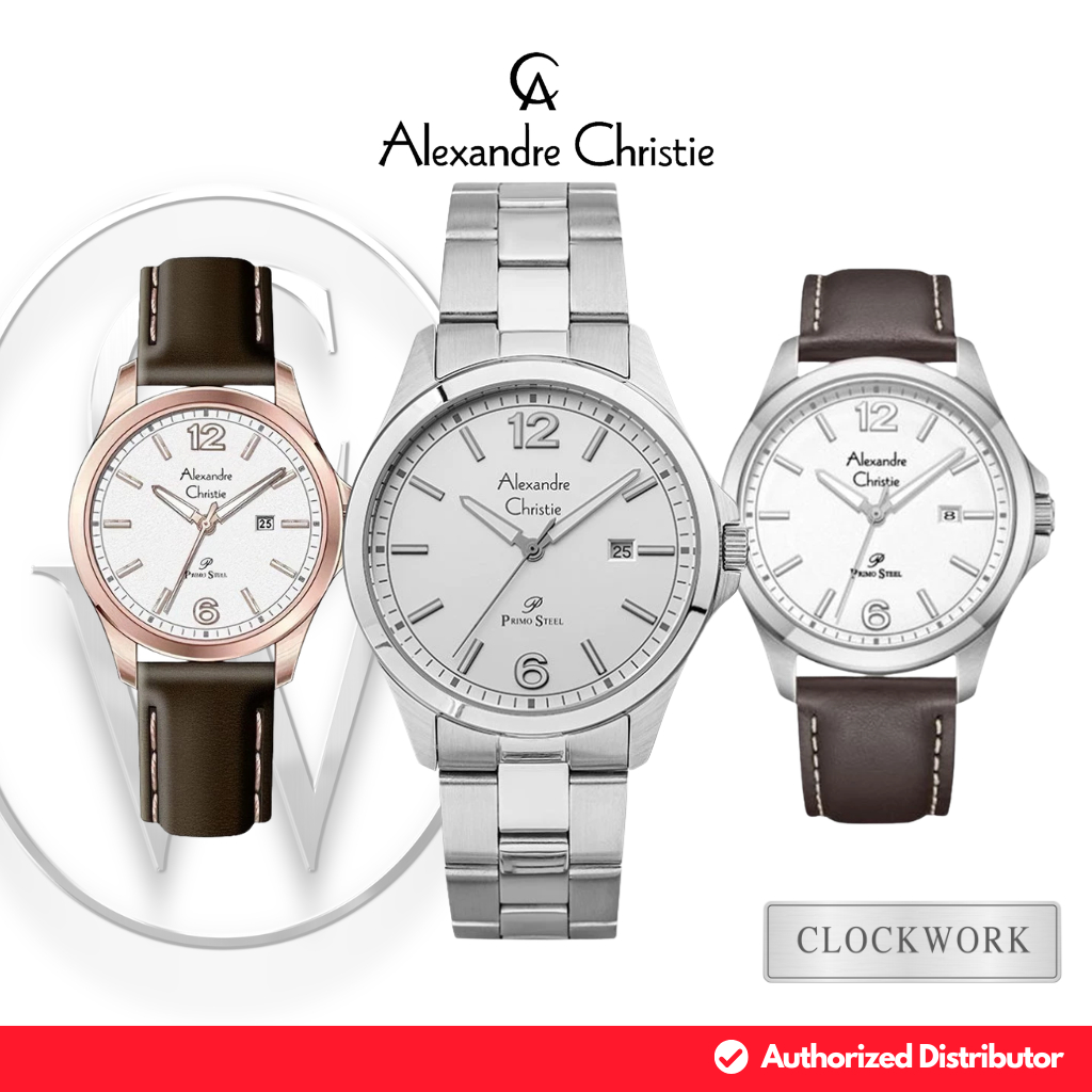 Jam Tangan Wanita Alexandre Christie Primo Steel AC 1029 LDL/LDB Kulit Classic Minimalis