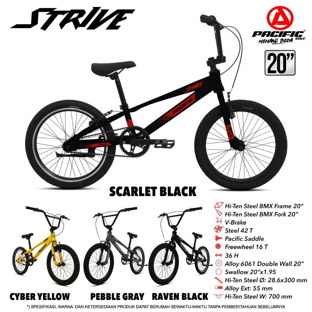 SEPEDA BMX PASIFIC STRIVE UKURAN 20 INCHI