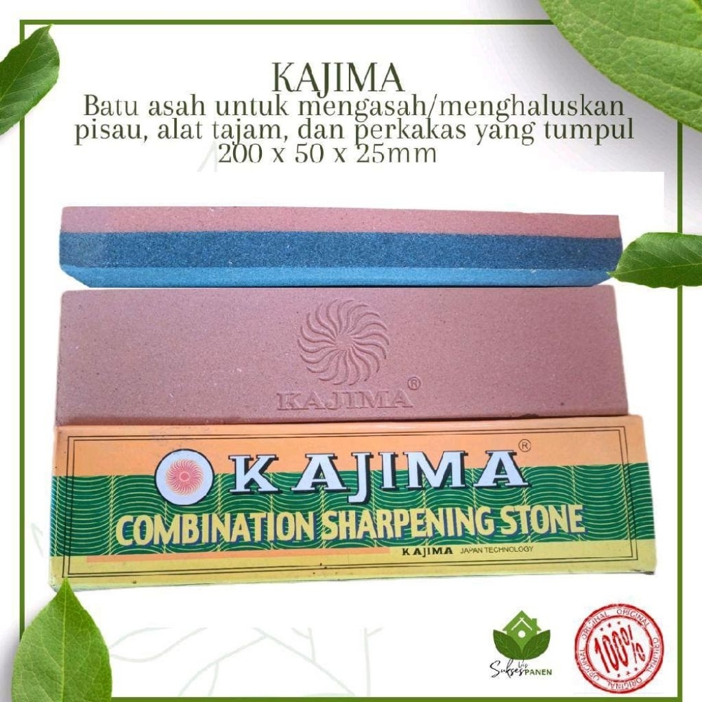 Batu Asah Kajima Combination Sharpening Stone – Alat Pengasah Pisau Dapur, Golok & Gunting Tajam Cep