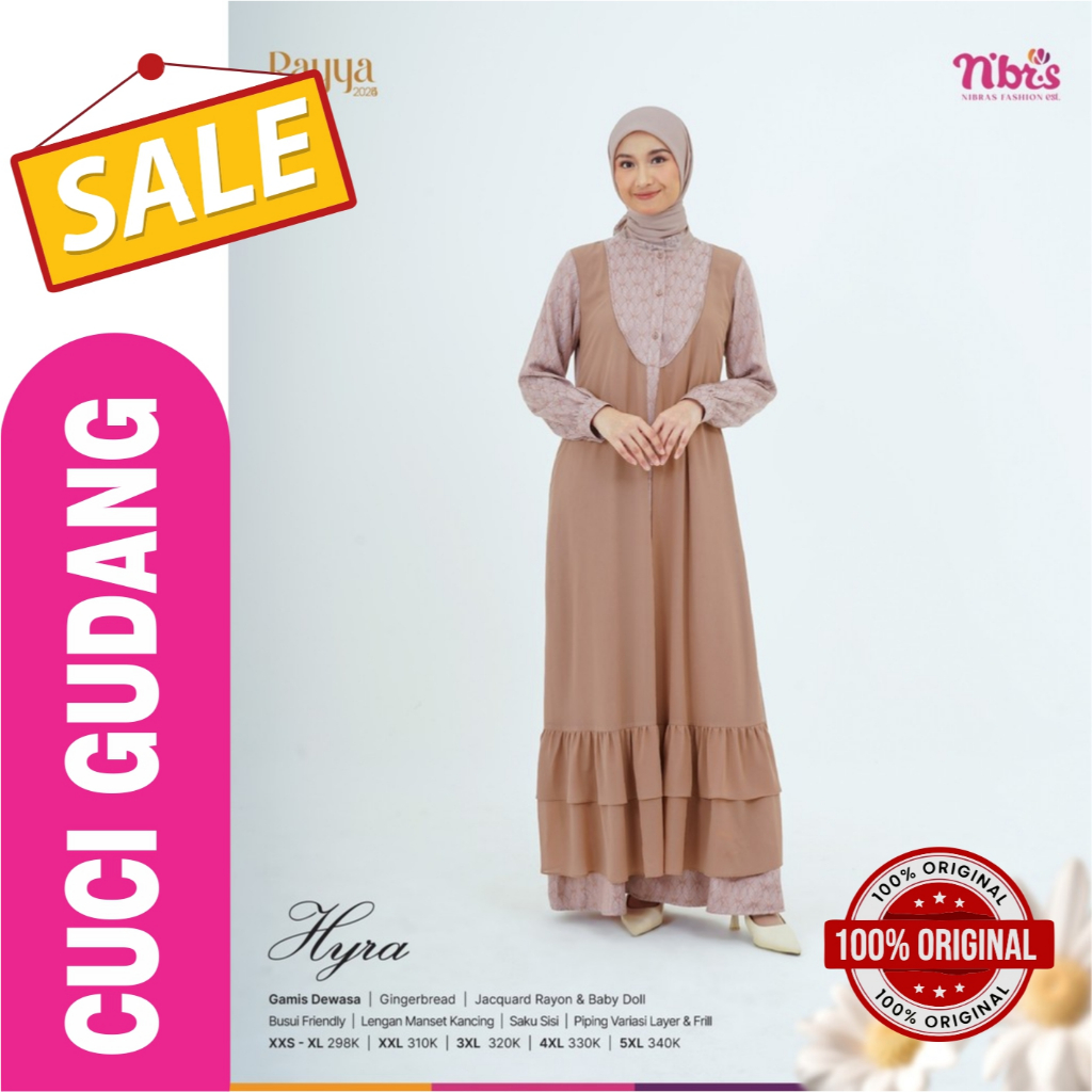 HYRA GAMIS NIBRAS ORIGINAL - Gamis Nibras Promo Sale Cuci Gudang - Gamis Nibras Sale