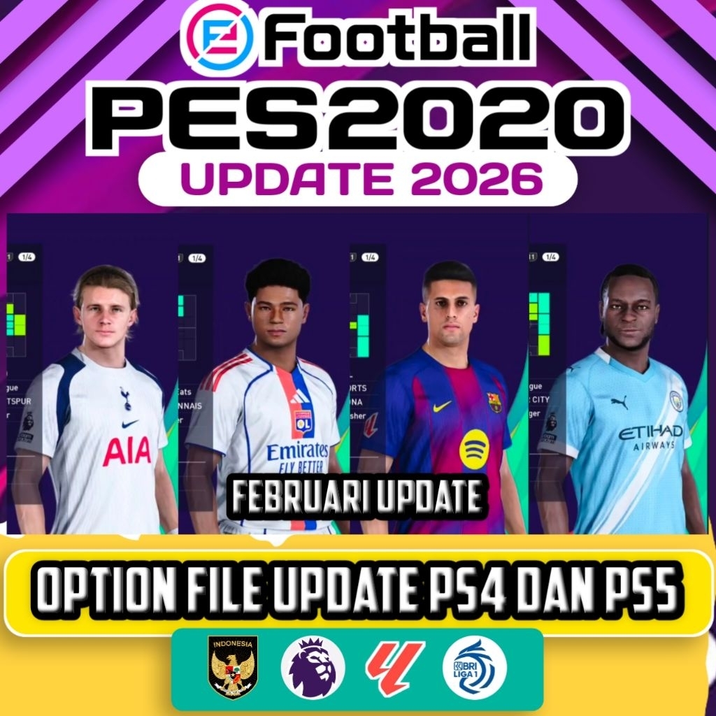 OPTION FILE PATCH PES 2020 UPDATE 2026 FEBRUARI PS 4 DAN PS 5 ORIGINAL