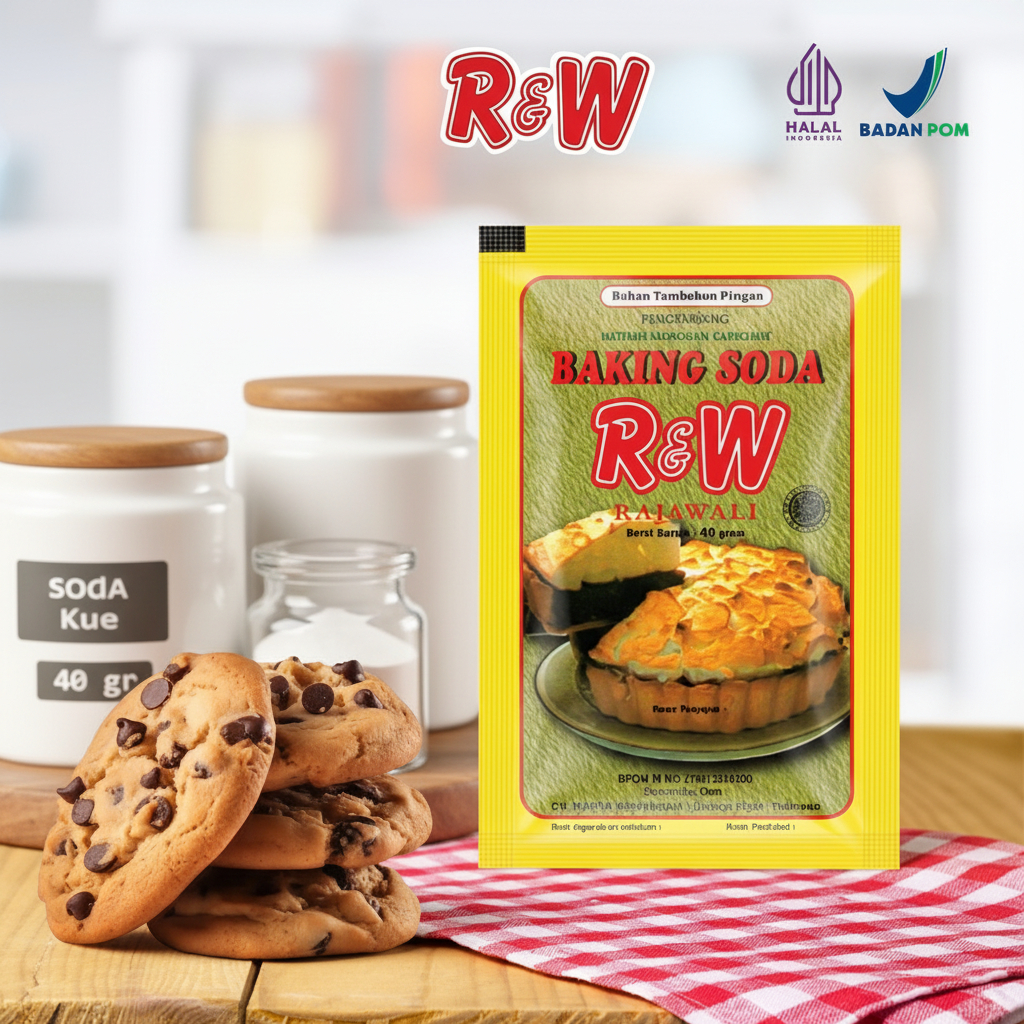 Soda Kue R&W Rajawali Kuning 40gr - Baking Soda Pengembang Martabak & Gorengan