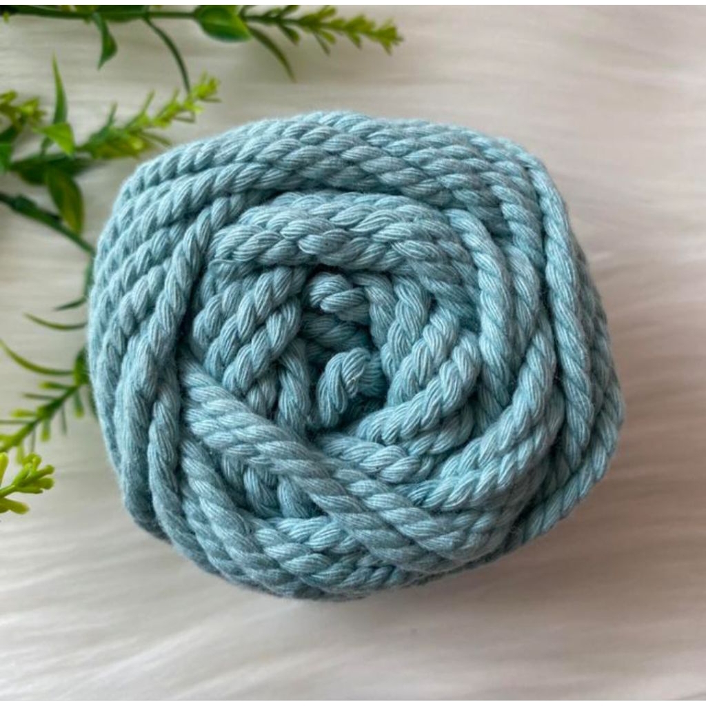 Benang Tali Macrame Katun 4mm 100gr 3 Ply Twisted Melintir / Tali Kerajinan Macrame Warna Beige ,Put