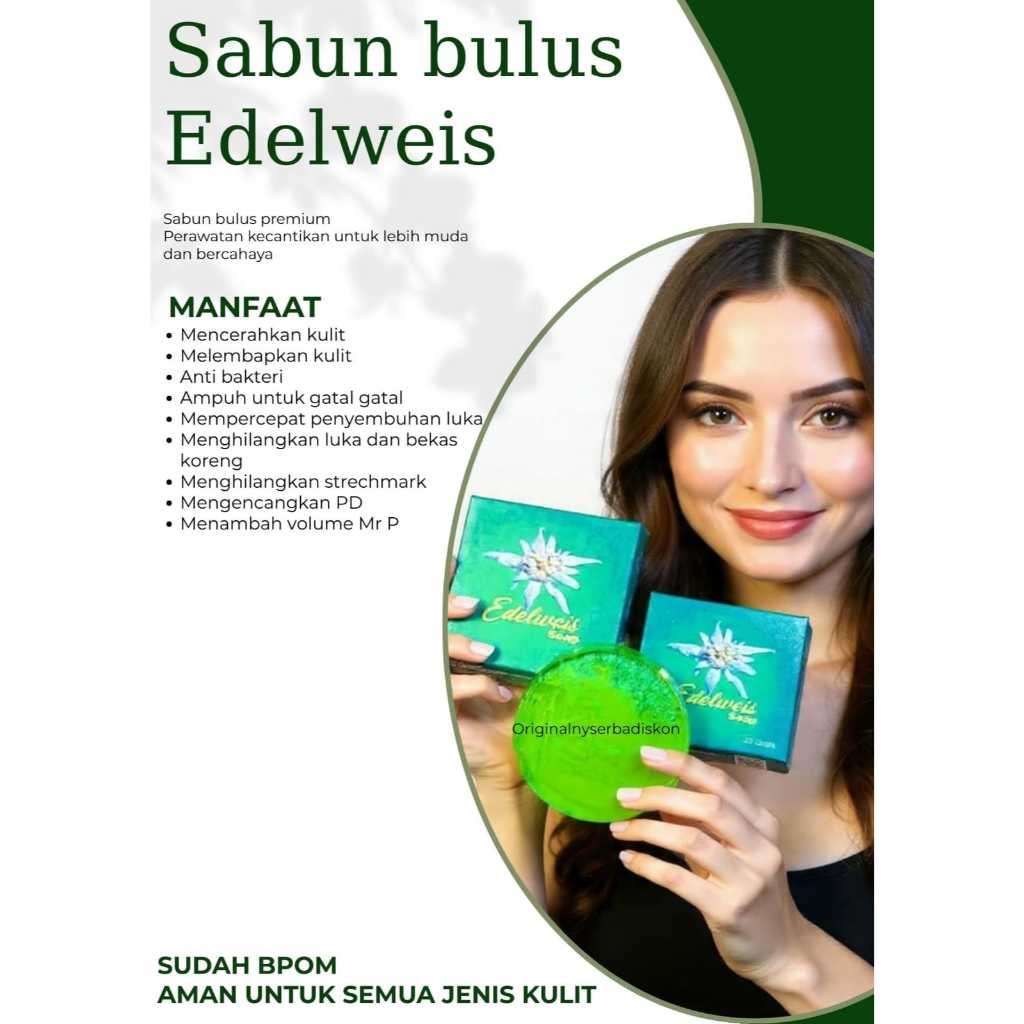 Sabun Edelweis Sabun Bulus  Mencerahkan Melembapkan Pembesar Payudara Kenyal Padat Berisi Mr P Besar