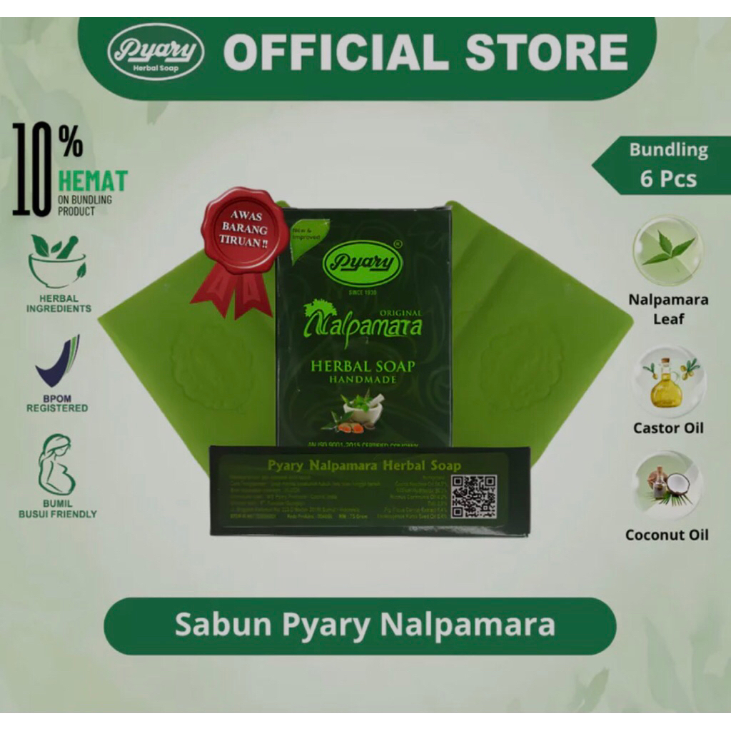 Pyary Sabun Nalpamara Paket hemat 6pcs 100% Original (imported by PT. Sanobar Gunajaya)