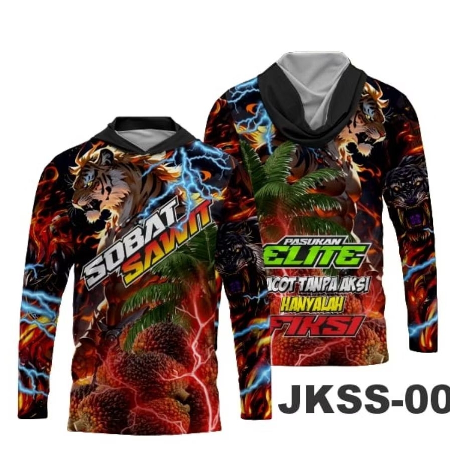 Jersey Petani Sawit Lengan Panjang Baju Sawit Pria Full Printing Dryfit