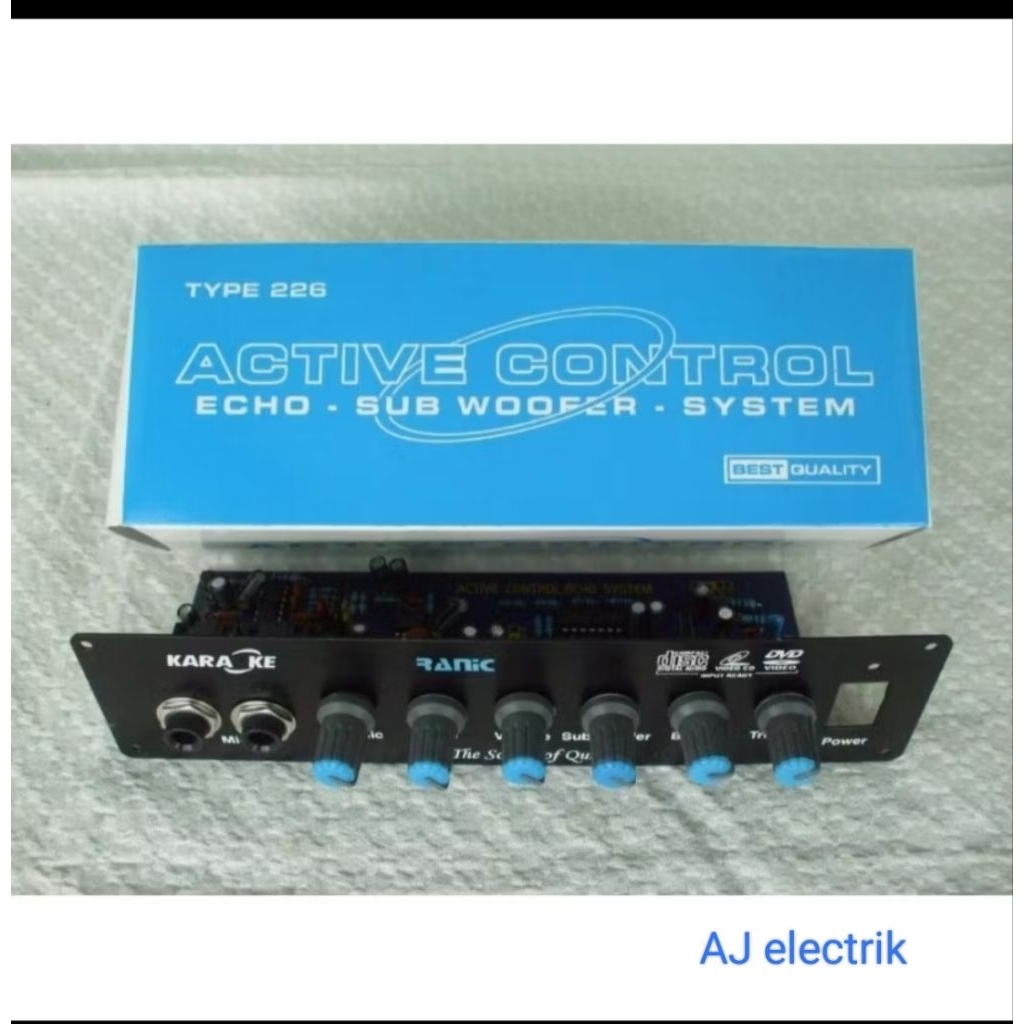 KIT Tone Control Echo Stereo Subwoofer Karaok plus Panel ( 226 ) Active Control System dengan Mic Vo
