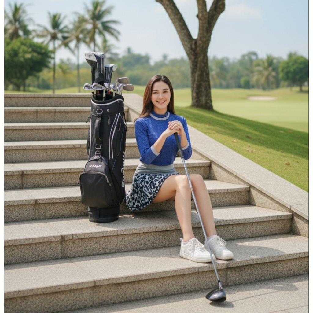 Tori Golf Women’s Mock Neck Long Sleeve - Atasan Golf Wanita Elegant