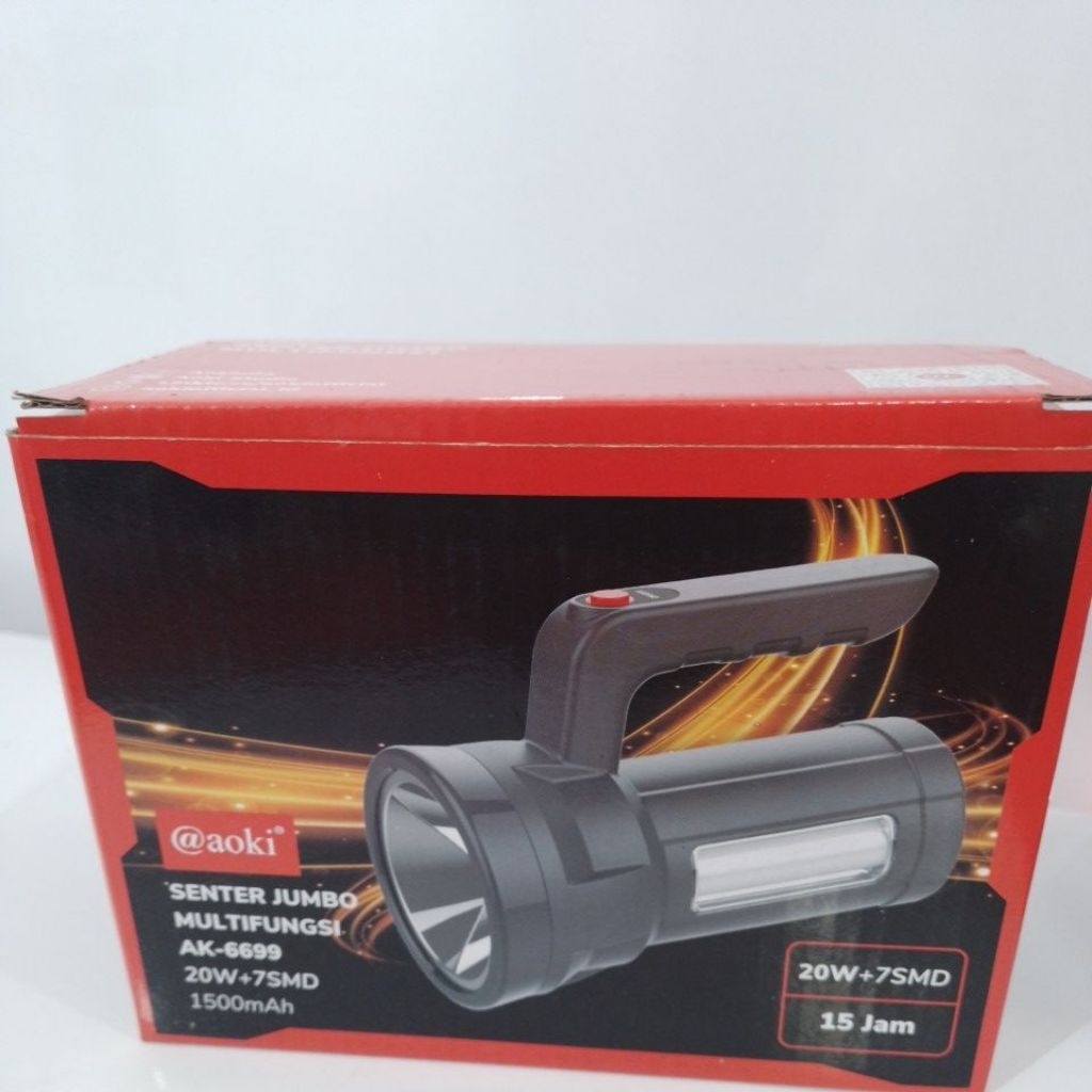 Senter Jumbo Multifungsi,Aoki Senter JumbobTangan AK-6699 20W+7SMD Daya Penyimpanan 1500 mAh