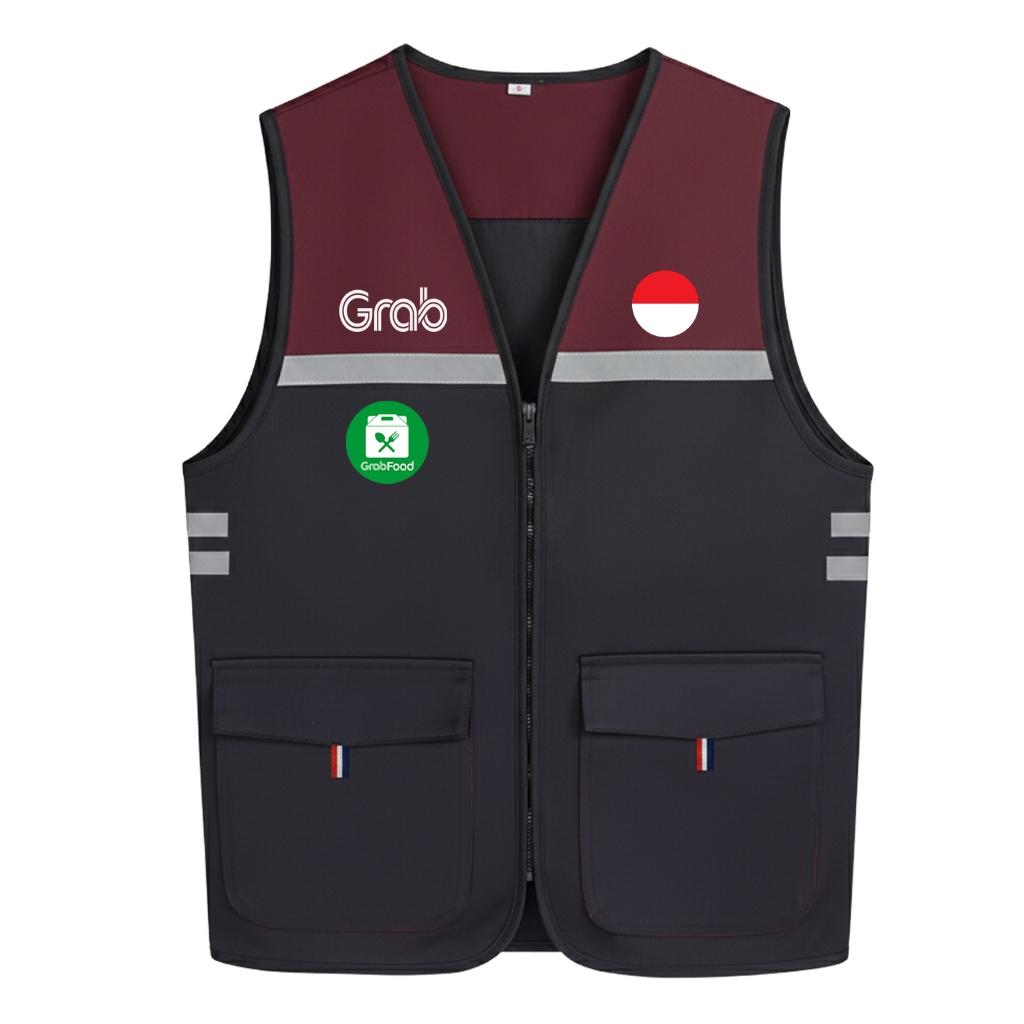 Rompi scotlight zipper driver ojol grab grabbike grabfood terbaru rompi vest taslan tactical grab gr