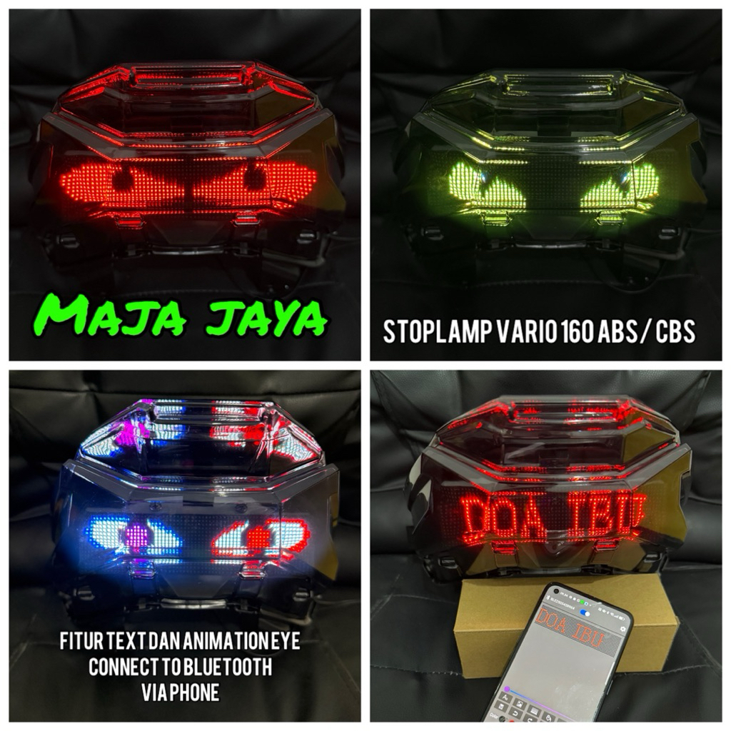 Stop Lamp Running Text Vario 160 Bluetooth App - Vario 160 ABS CBS Lampu Rem LED Custom