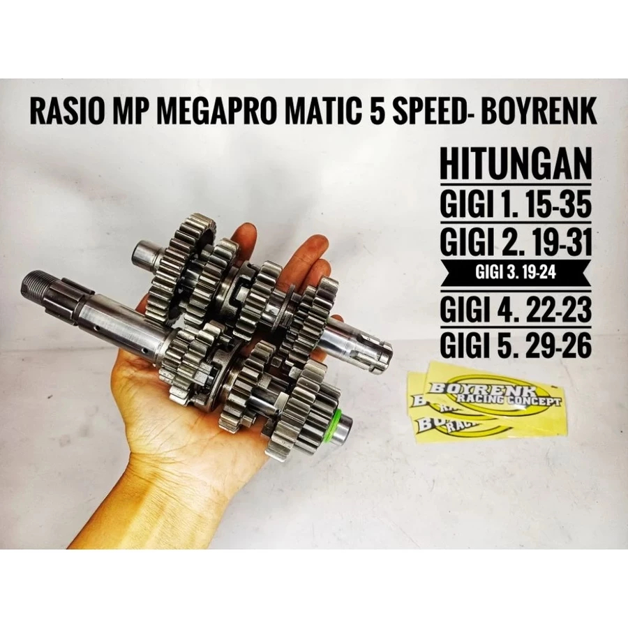 RASIO RATIO CUSTOM RACING MP MEGAPRO MATIC 5 SPEED~BOYRENK RACING