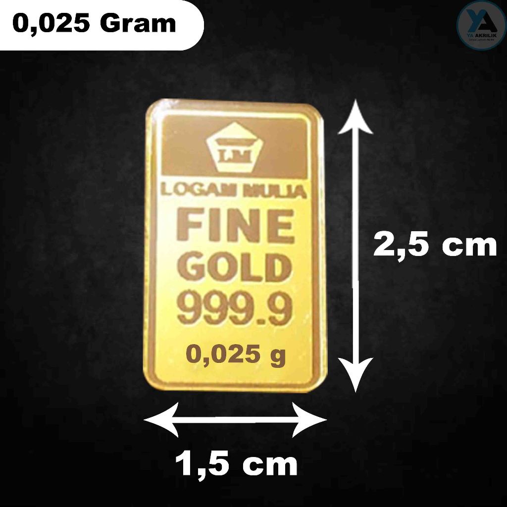 Replika Emas Antam 0,025 gram Aksesoris Mahar Akrilik Gold Logam mulia
