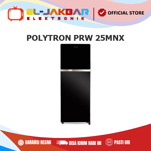 Kulkas POLYTRON PRW 25MNX Top Freezer 240L Tempered Glass Door PRW-25MN 25MN PRW25MNX 25MNX