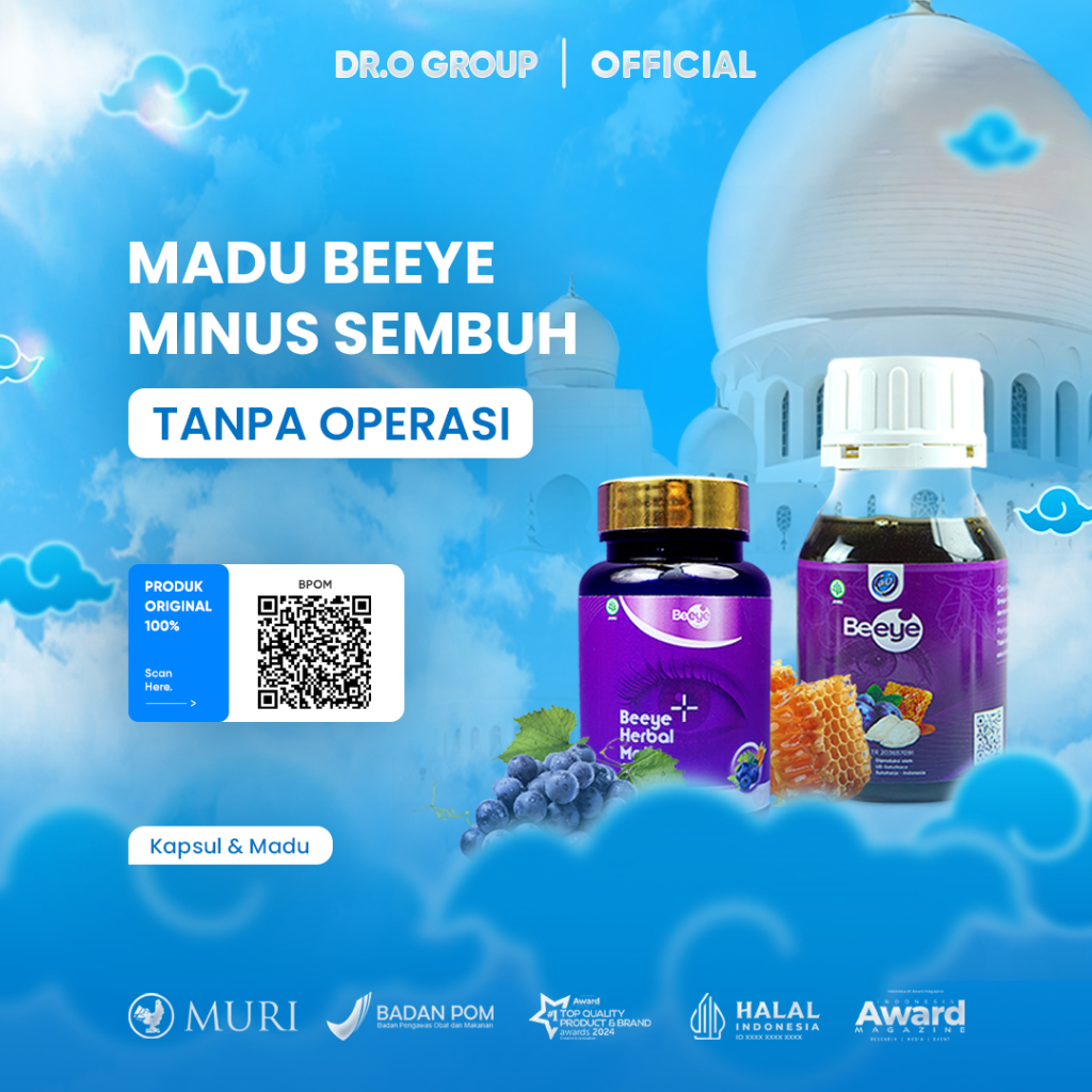 Madu Beeye & Kapsul Beeye (1 Madu + 1 Beeye Kapsul) - Obati Mata Minus Plus Katarak / Herbal