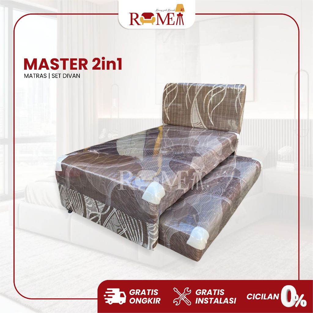 Rumea - Master Springbed 2in1 Ukuran 120x200 cm Tebal 30 cm Set Divan dan Matras Feel Soft dengan Ka