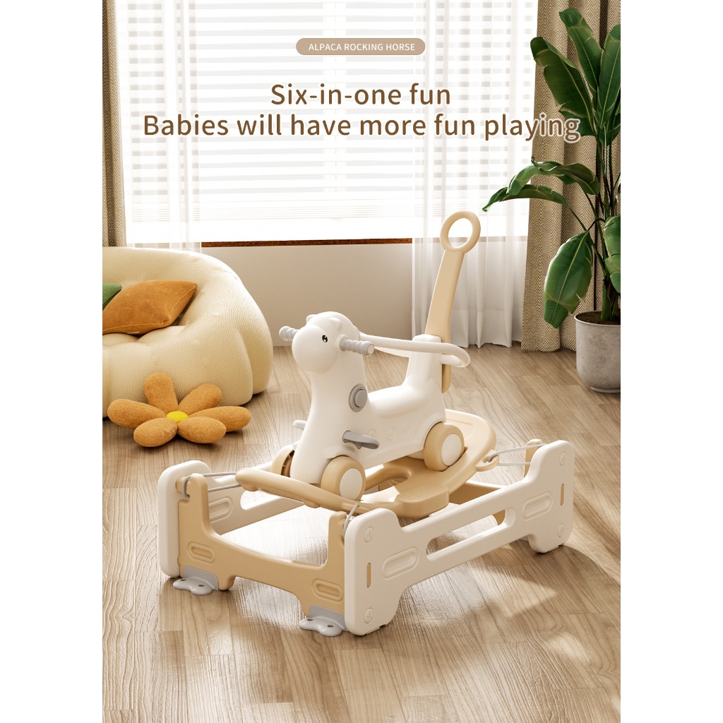 Mainan Kuda Kudaan dan Trampolin Anak Alpaca / Mainan Kuda Goyang Alpaca / Mainan Trampolin Anak Alp