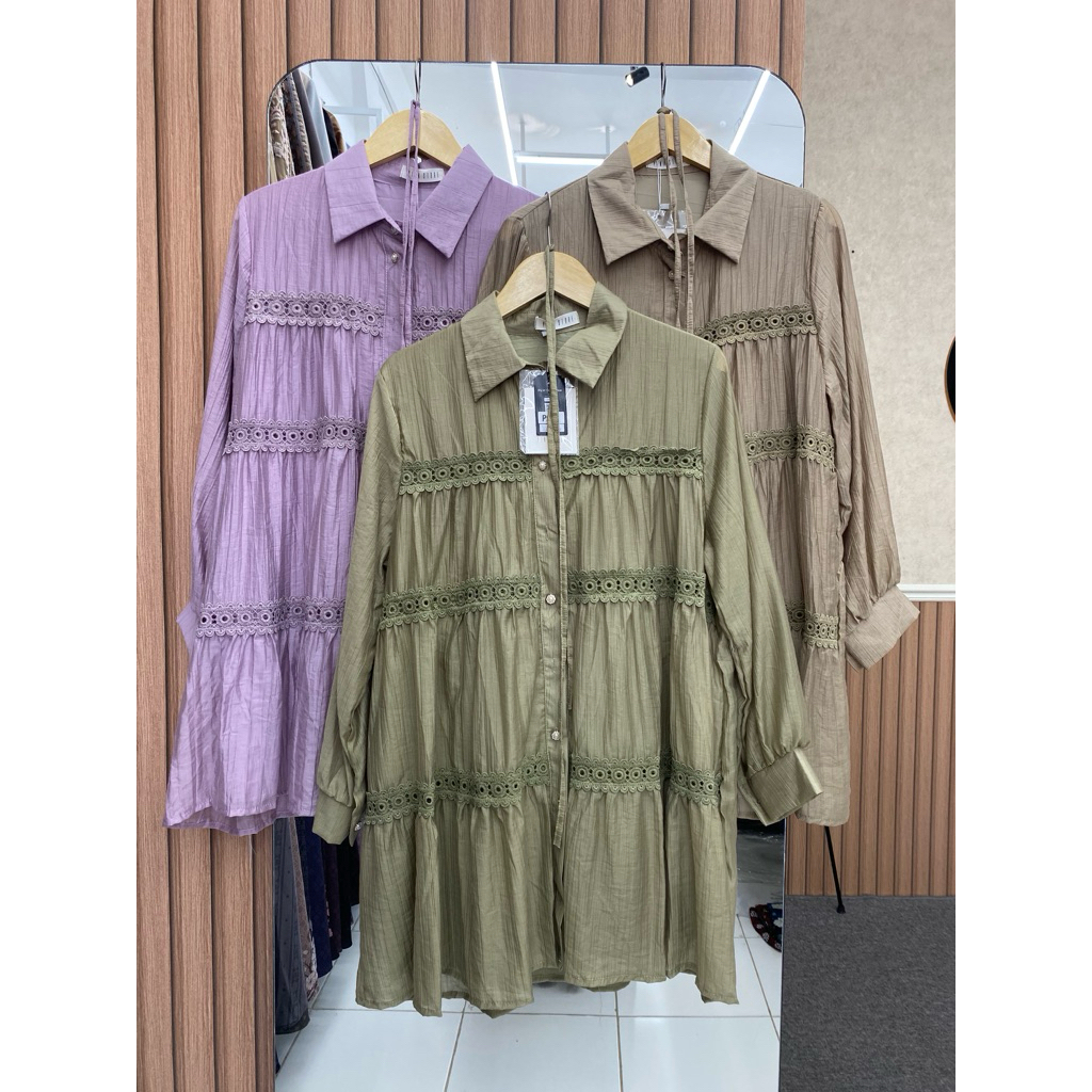 atasan tunik renda wanita import