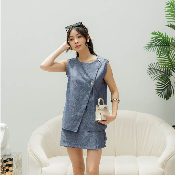 EVERCLO - Charlita Skort Set - Setelan Atasan dan Rok Celana Pendek Wanita