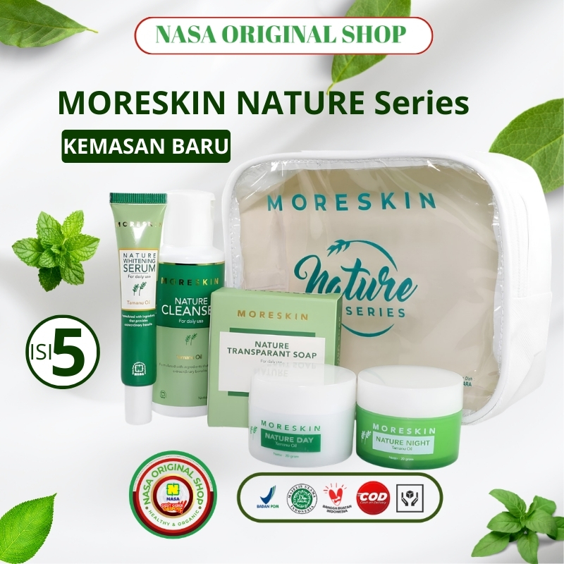 Moreskin Nature NASA Paket Skincare Wajah Lengkap Cream Wajah Pencerah dan Pengencang untuk Wanita