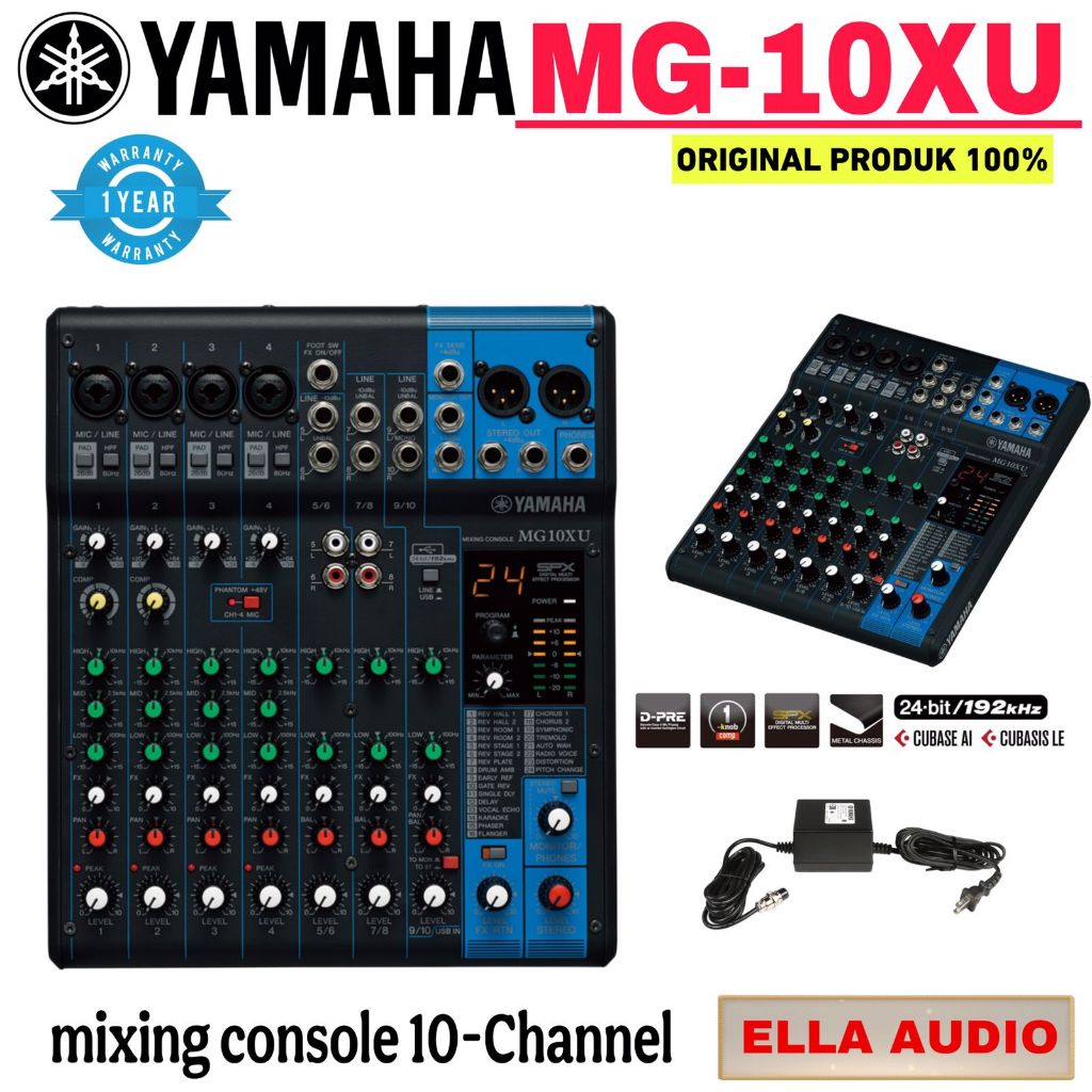 Yamaha MG10XU MG-10Xu Mixer Audio 10- Channel Yamaha Mg 10xu