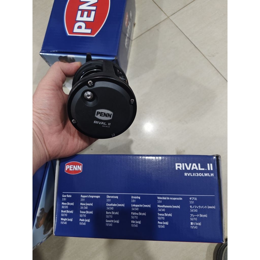 reel pancing overhead oh penn rival ii  15 20 atau 30  lw lwlh