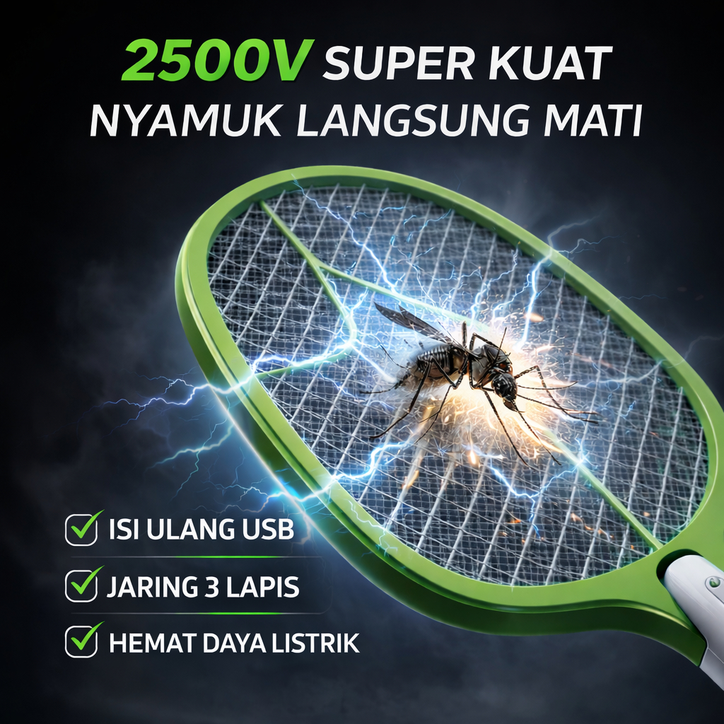 [RM] RAKET NYAMUK CY -006/006Y GREEN GUARD LISTRIK DAN BISA DI CHARGER