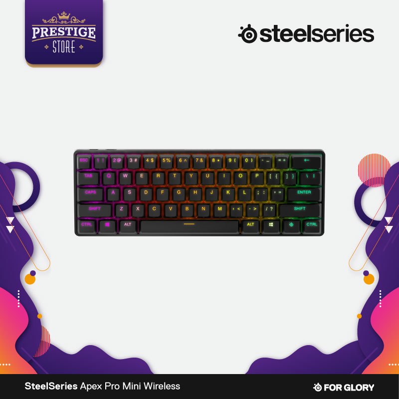 SteelSeries Apex Pro Mini Wireless HyperMagnetic Gaming Keyboard 60% Wireless RGB Keyboard
