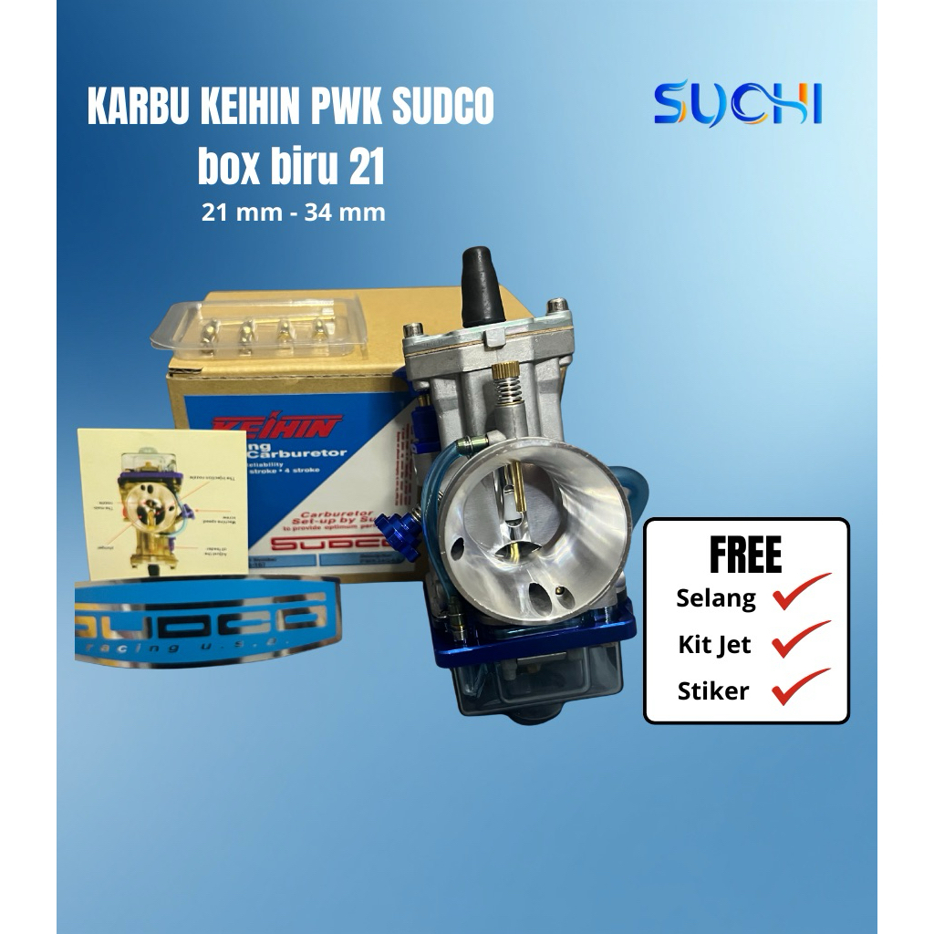 Karburator Keihin PWK Sudco box biru 21 / 24 / 26 / 28 / 30 / 32 / 34 mm karburator motor universal 