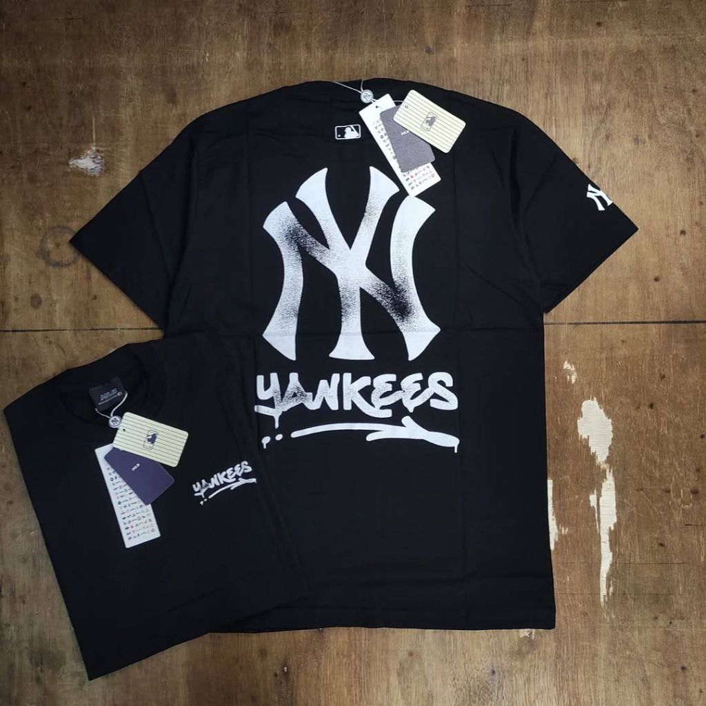 Kaos Tshirt MLB NY Newyork Yankees Logo Grafiti Cotton Combed 24s Mirror Fulltag