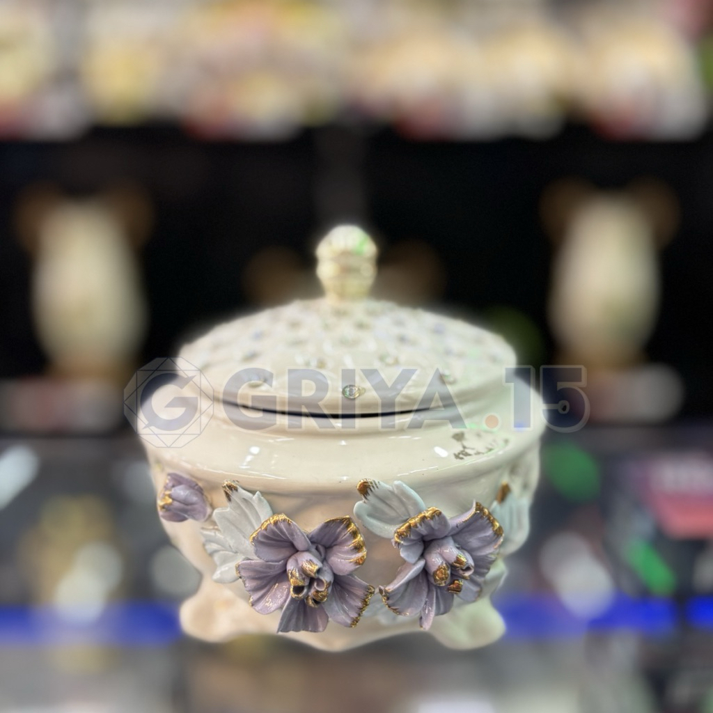 Toples Kaca Apel Bunga Ungu