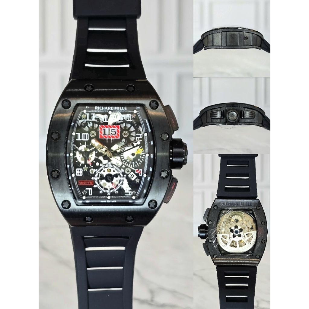 Jam tangan pria RM Automatic 42MM 11-01 Travis Scott Stainless Japan