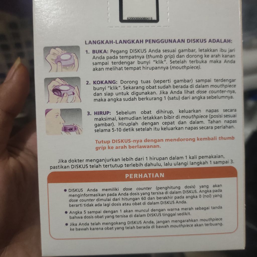 cairan nebulizer diskus 50/250 seretd alat terapi pernapasan