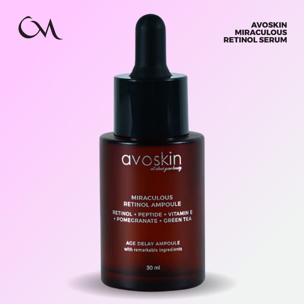 Avoskin Serum Ampoule Miraculous Retinol 30ml Serum Retinol Anti Aging Untuk Flek Hitam, Garis Halus