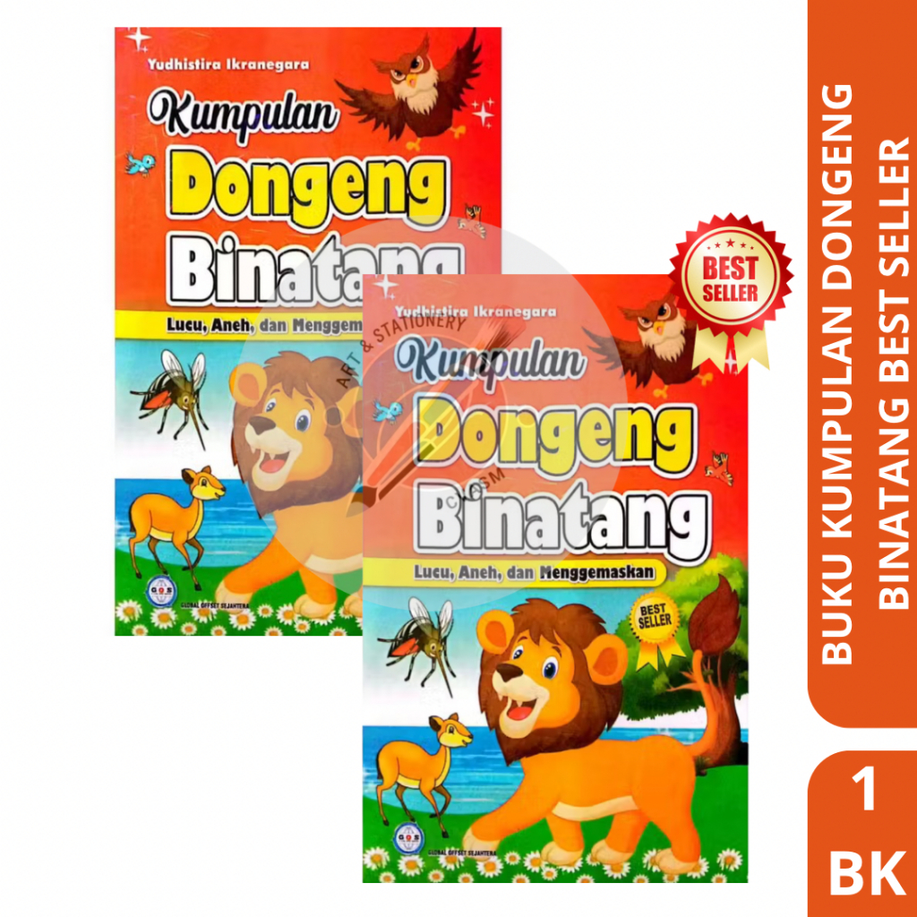 [1 BUKU] Buku Kumpulan Dongeng Anak Binatang Lucu 2 Bahasa Indo Inggris Lengkap Isi 128 Halaman