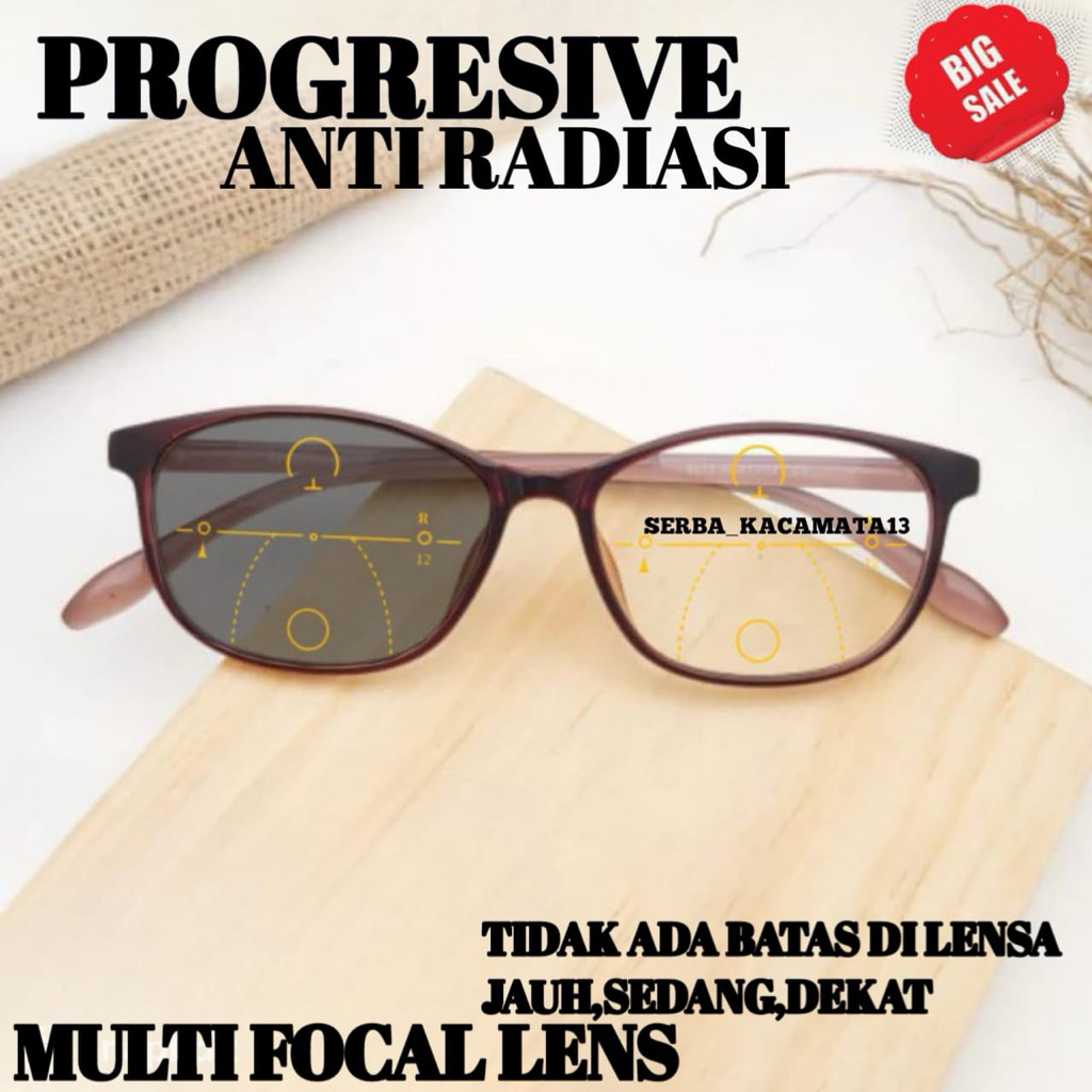 Kacamata Progresif Jalan & Baca | Kacamata Baca Plus Progresif | Kacamata Kekinian Progresif 8010