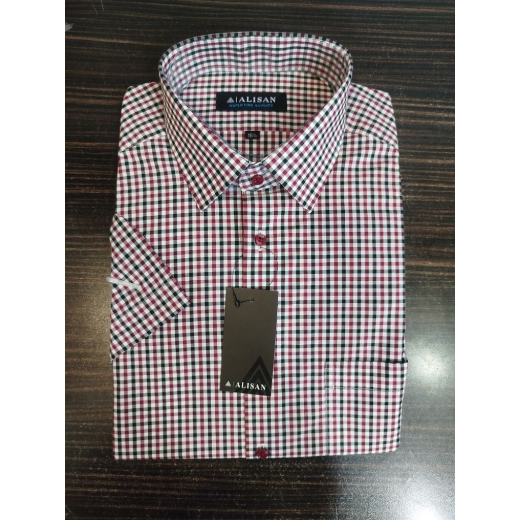 Alisan Motif Kotak 90025 Lengan Pendek Reguler