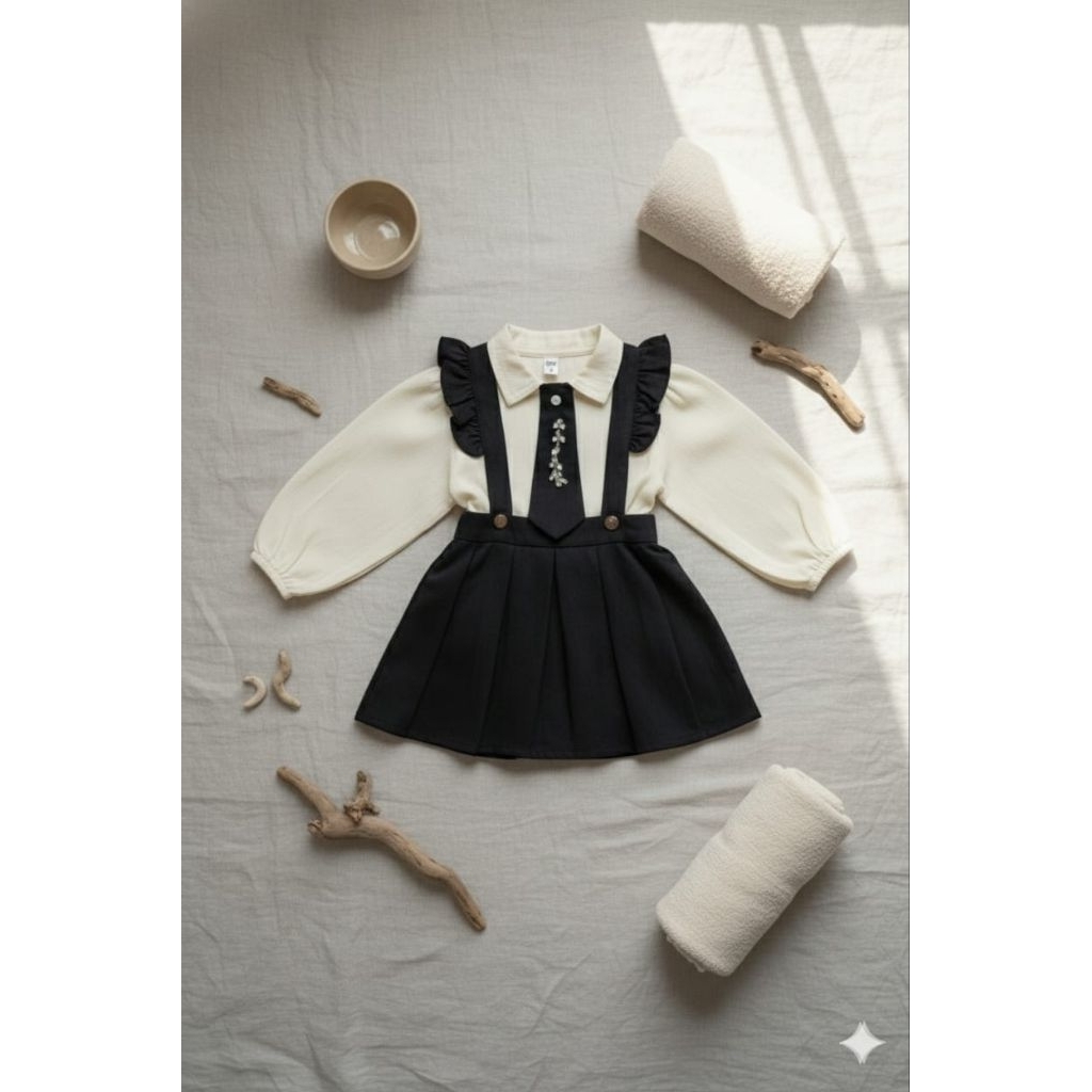 dress Korean style uniform school bayi/balita perempuan