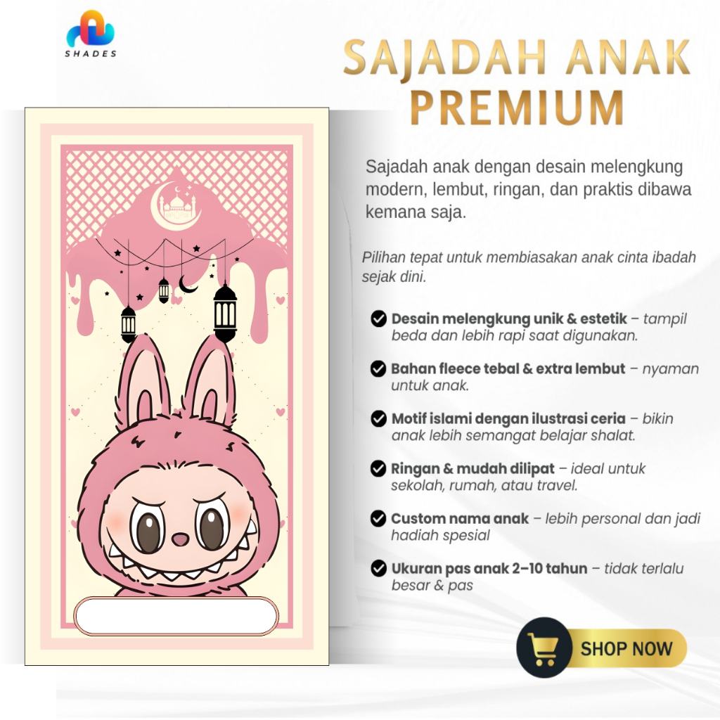 Hampers//Sejadah Anak Custom Nama // Sajadah Anak karakter, labubu, unicron,kuromi, helokitty, kuda 
