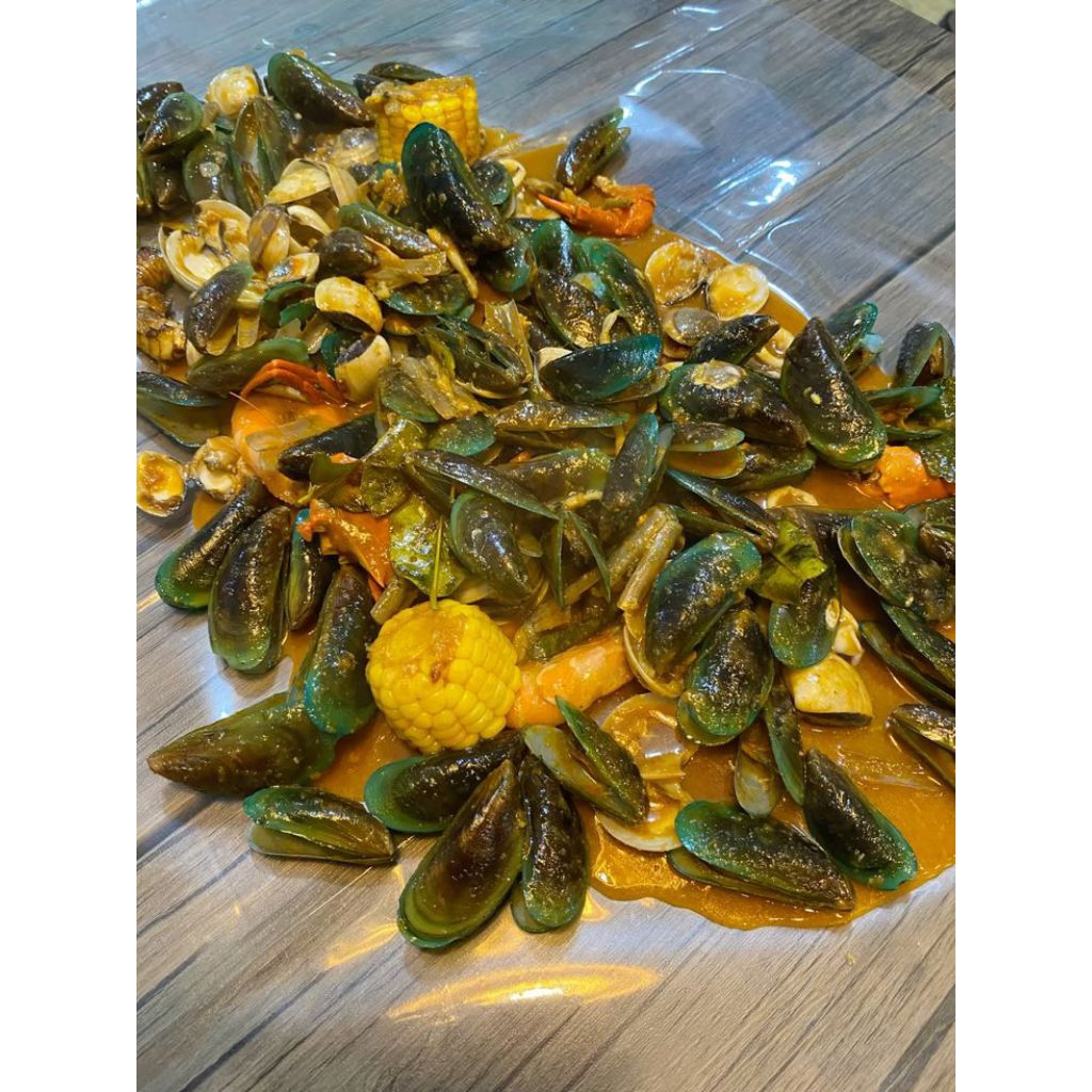 Seafood matang saus Padang mix 2 kerang uk box besar 1000ml