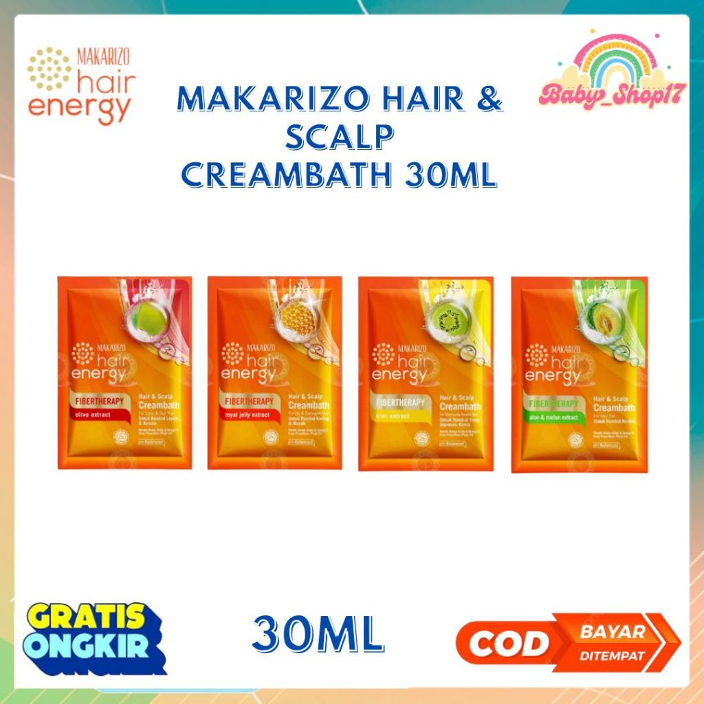 MAKARIZO Creambath Fibertherapy Melembapkan Rambut Keratin Omega 30ml