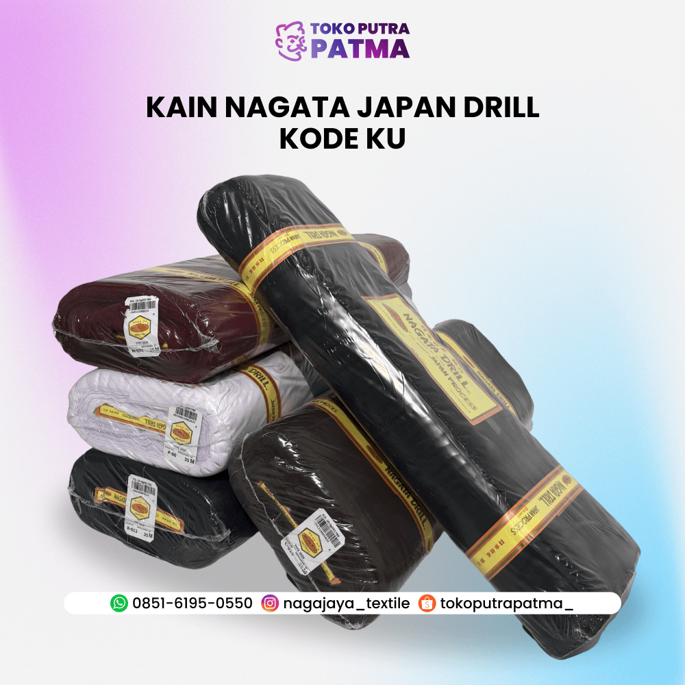 PROMO EXTRA!! Kain Nagata Drill Per 1/2 Meter Kode KU - Bahan Khusus Seragam & Celana Sekolah - Keme