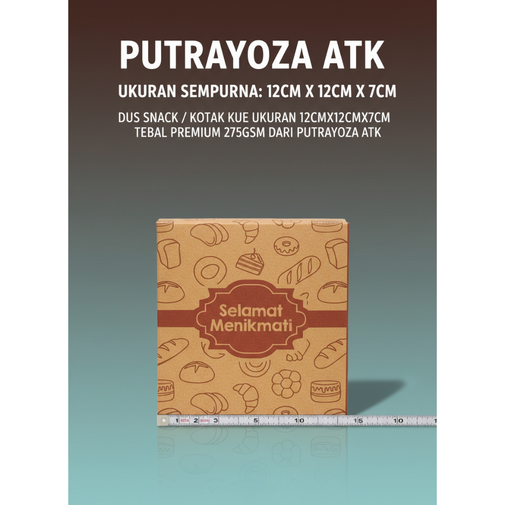 (1 PAK:100PCS) Snack Box Kue Kotak Kraft Ukuran 12x12 14x12 Premium Tebal 275 GSM (GSBK275)