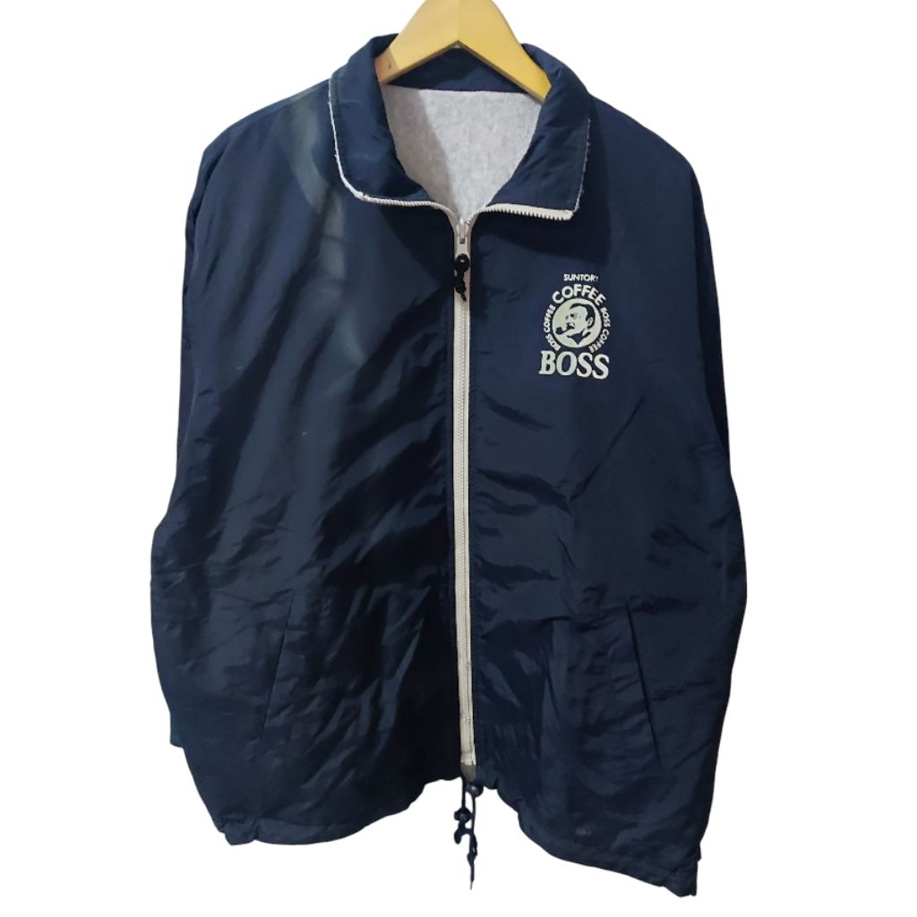 Jacket Kasual Suntory Coffee Bolak Balik Windbreakers Casual