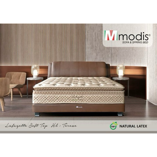 SPRINGBED MODIS LAFAYETTE SOFT TOP NATURAL | BONUS BANTAL & GULING MATRAS PROTECTOR | UKURAN 160/180