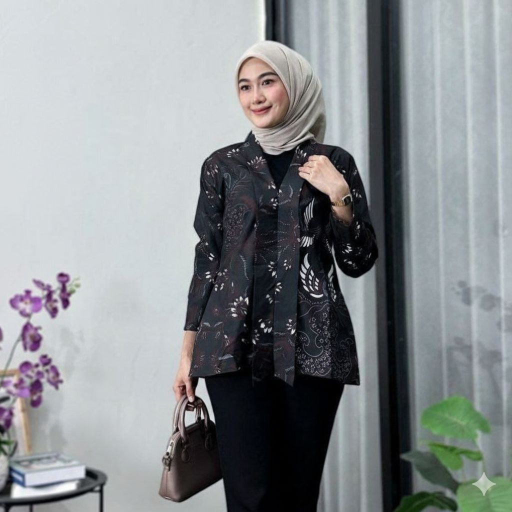 Blouse Batik Atasan Batik Wanita Blus Batik Cendrawasih Blarak Kipas