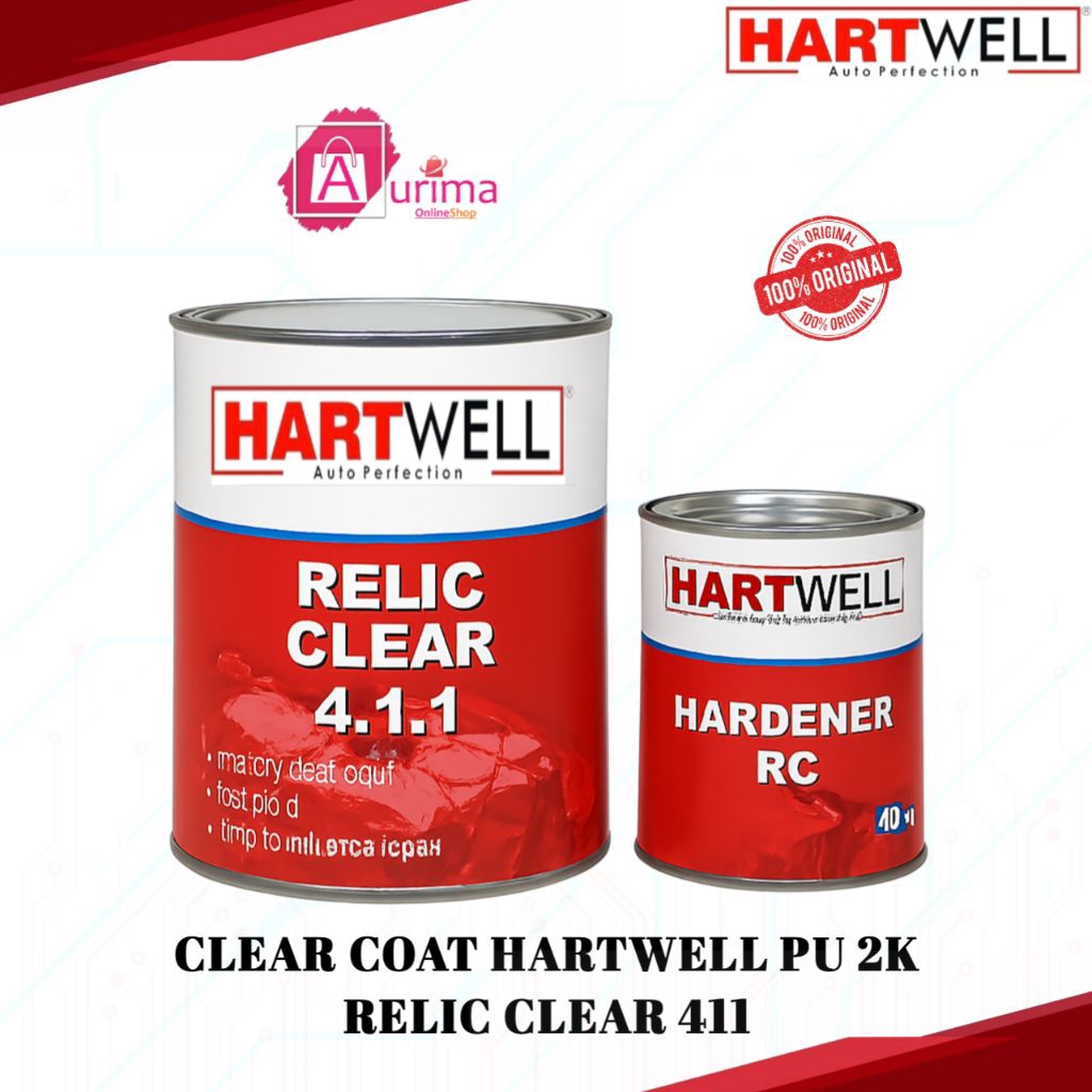 CLEAR COAT HARTWELL RELIC CLEAR PU 2 KOMPONEN CAT PERNIS CAT FINISHING PREMIUM MOBIL MOTOR 250 ML